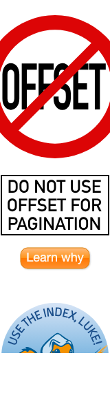 Do not use OFFSET for pagination