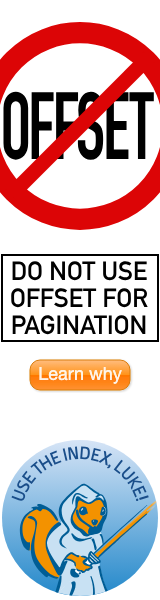 Do not use OFFSET for pagination