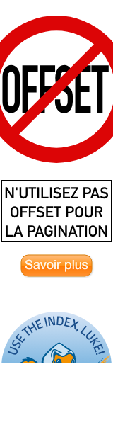 N'utilisez pas OFFSET pour la pagination